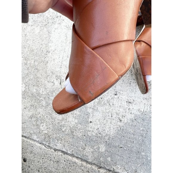 Lafayette 148 New York Kallan Snake  Embossed Block Heel Mule Sz 6.5 - Picture 8 of 8